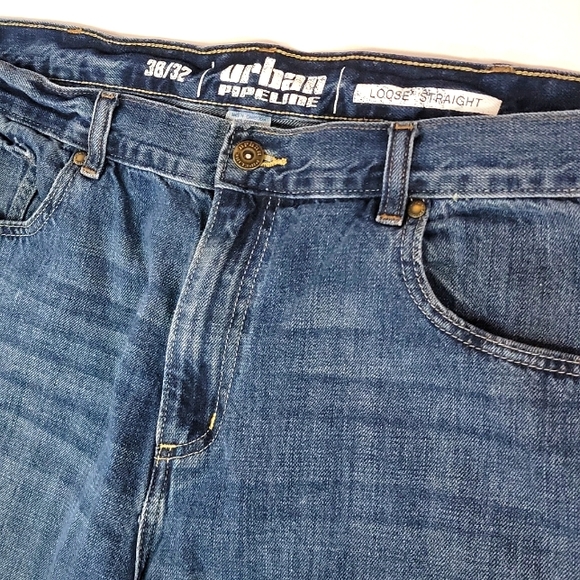 URBBAN PIPELINE ♡ Men's Denim Loose Straight Fit Blue Jean's 38|32 - Picture 8 of 16